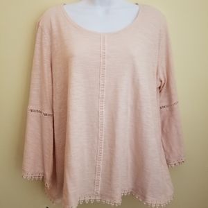Style & co New Cotton Blush 3/4 sleeve M